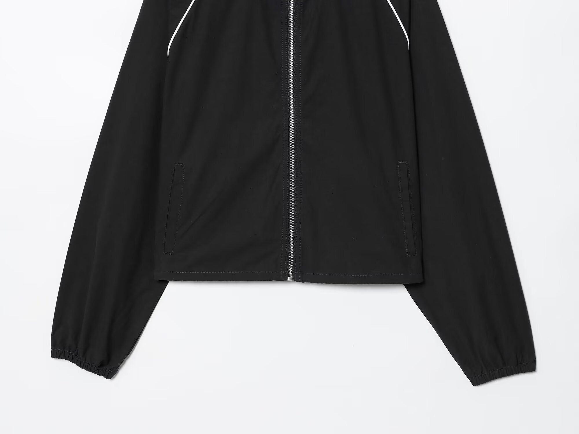 Women's new fashion side pocket casual stand collar nylon jacket