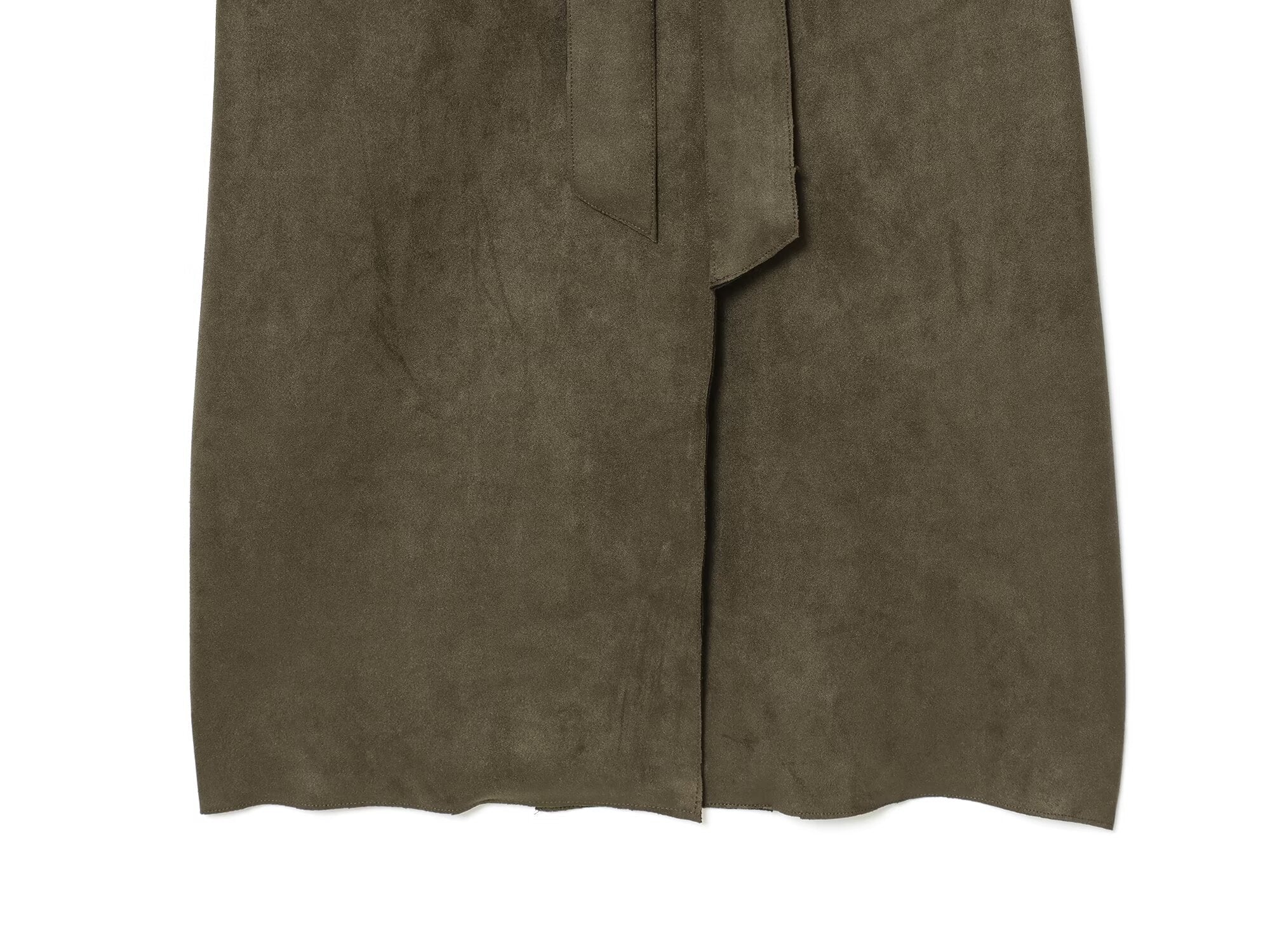 Women's new fashion with Belt long style suede effect windbreaker Coat
