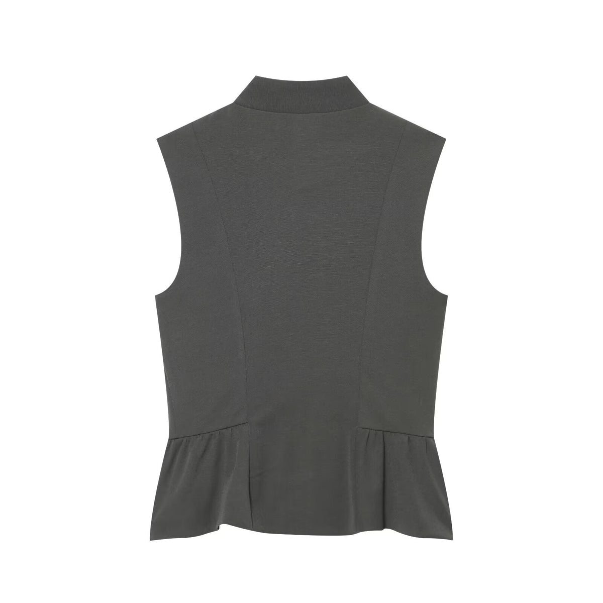Women's Buckle decoration Ruffled vest style top