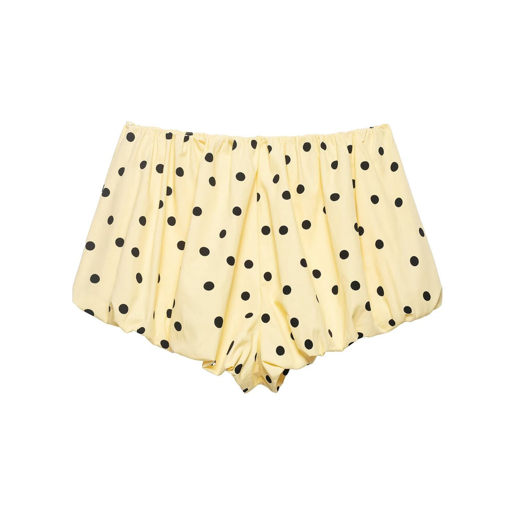 suit Women's 2 pieces pleated decorative polka dot coat+shorts