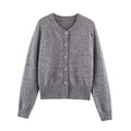 Women's soft textured round neck knitted Coat