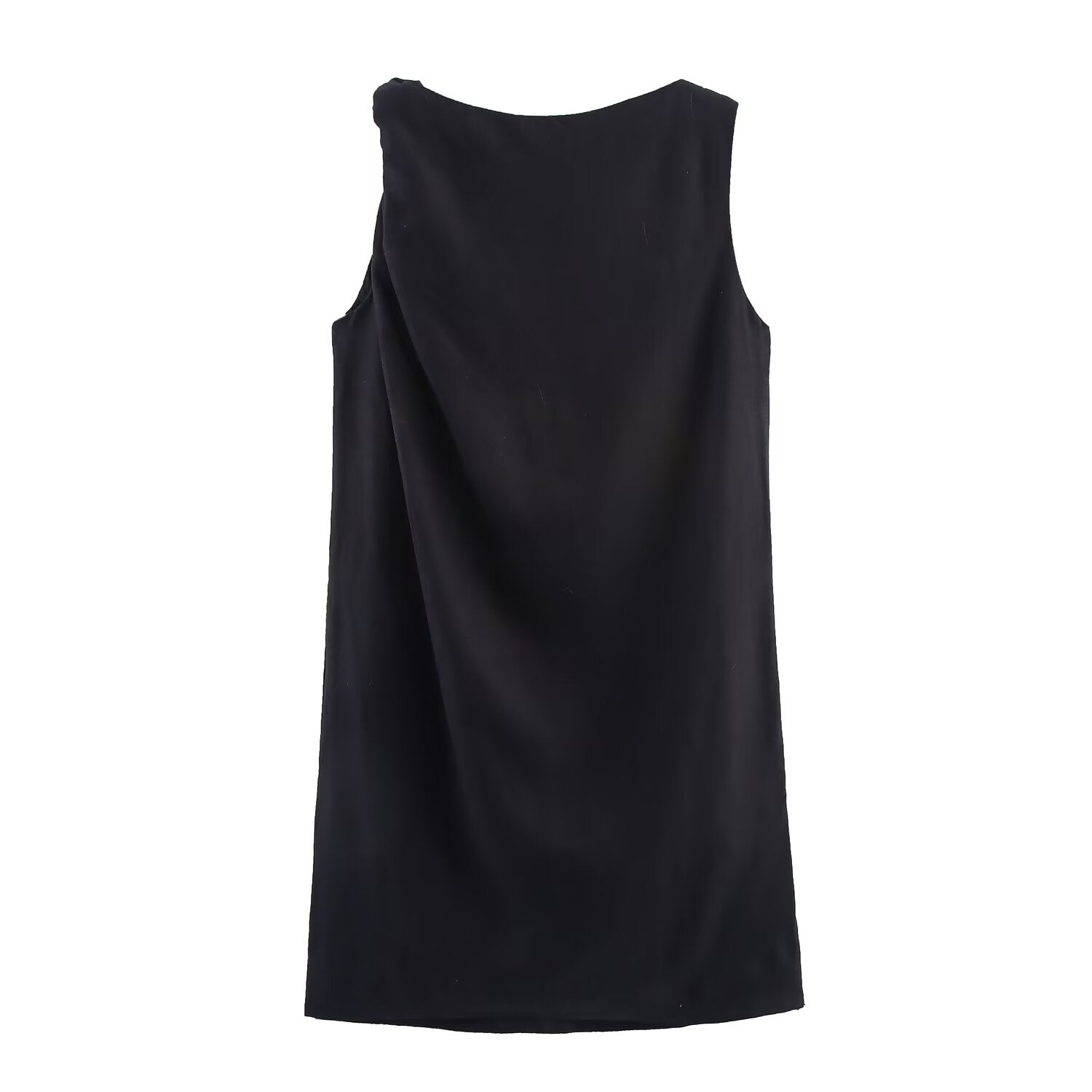 Women's new fashion knot decoration sleeveless linen blend mini dress