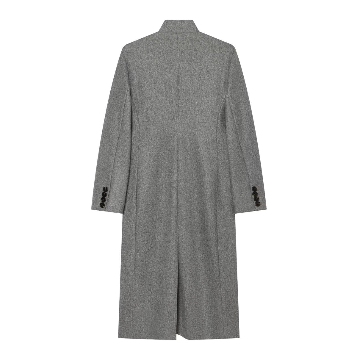Women's long style stand collar wool blend coat