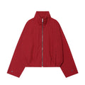 Women's standing collar plaid pilot jacket Coat