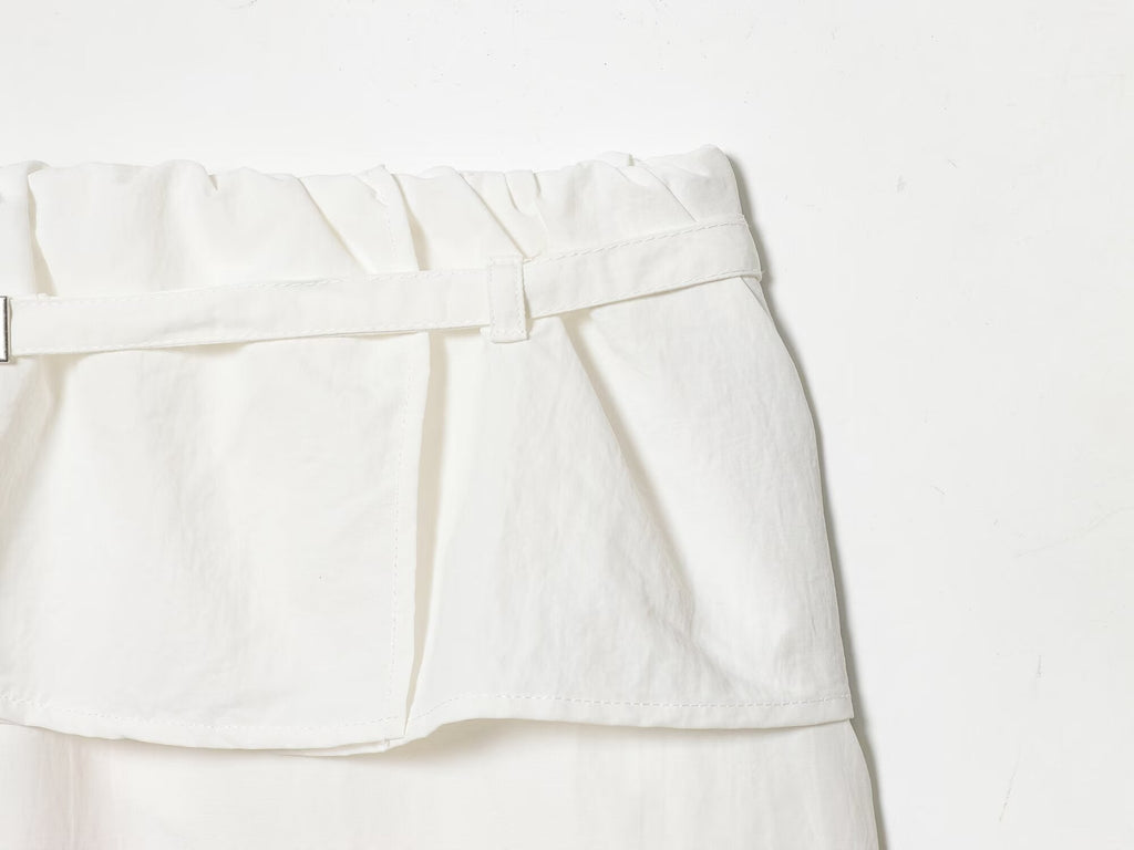 Women's layered waist design casual nylon pants