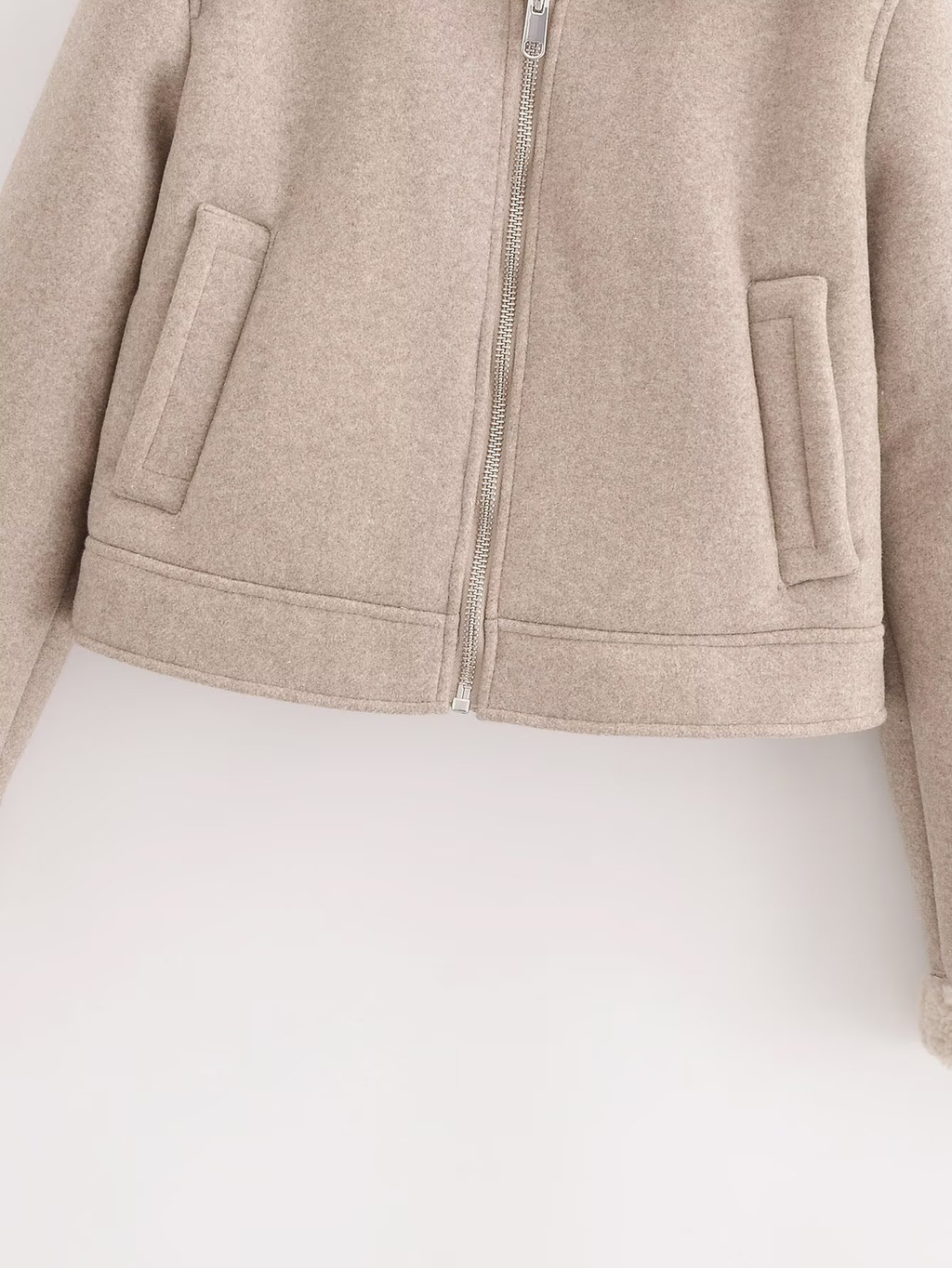 Women's casual short fur Leather jacket Coat