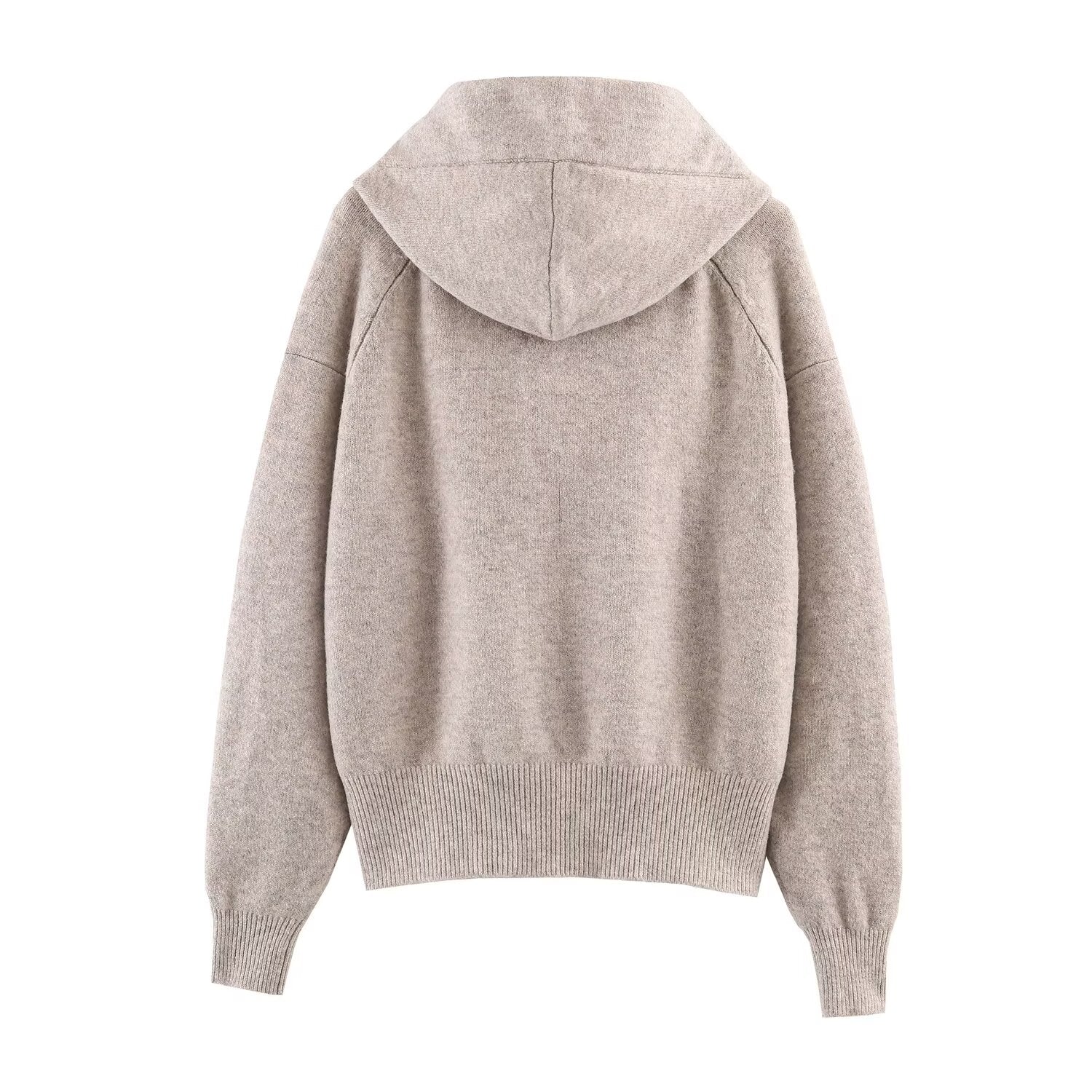 Women's new fashion bow decoration knitted hooded Coat