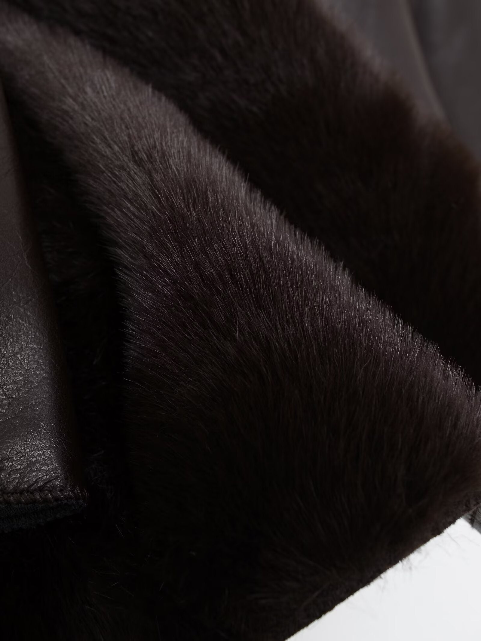 Women's faux fur effect double-sided Faux Leather jacket Coat
