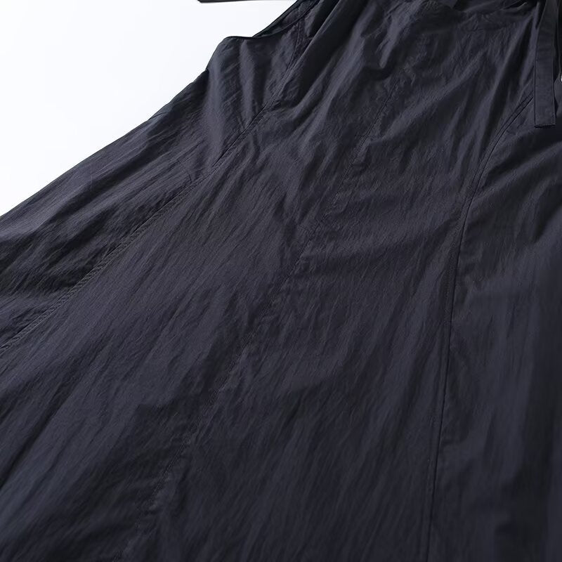 Women's adjustable shoulder strap draped MIDI dress