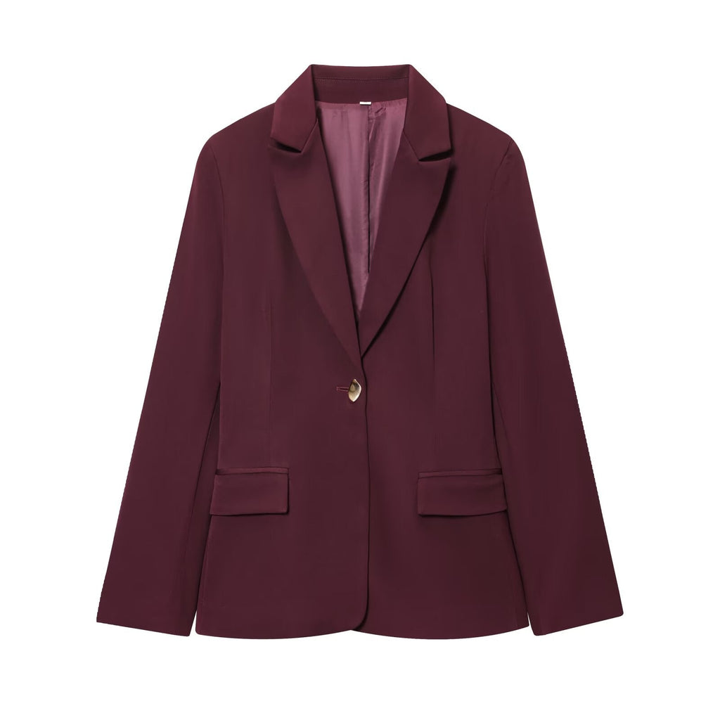 Women's 2025 new with shoulder pads slim suit jacket+Pants suit
