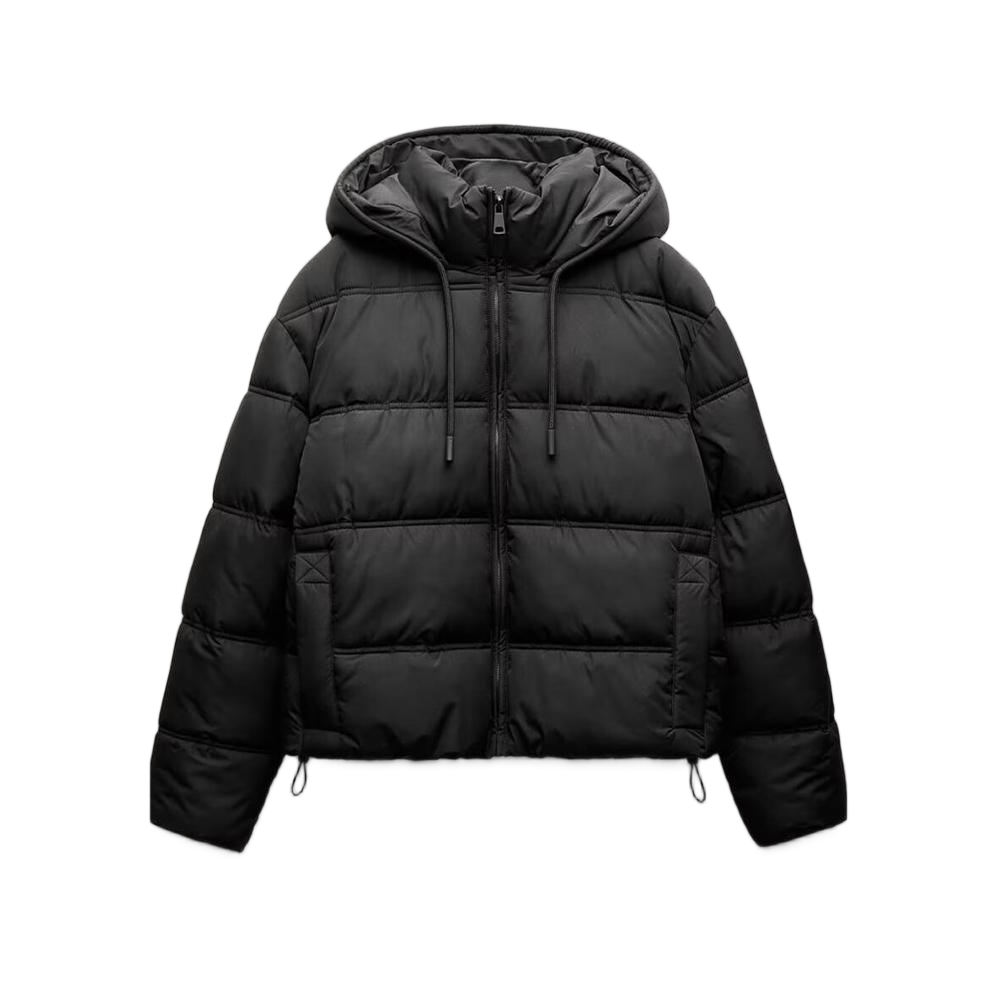 Women's short thick warm hooded cotton jacket Coat