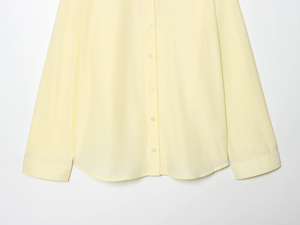 Women's loose single breasted poplin shirt
