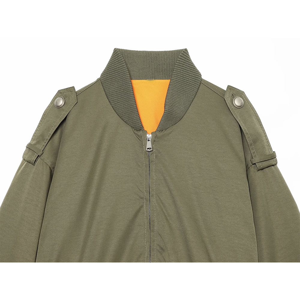 Women's trip strap decoration pilot jacket Coat