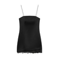 Women's new satin texture sexy lace suspender mini dress