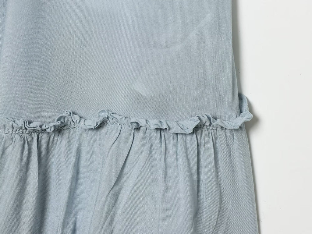 Women's layered decorative suspender mini dress