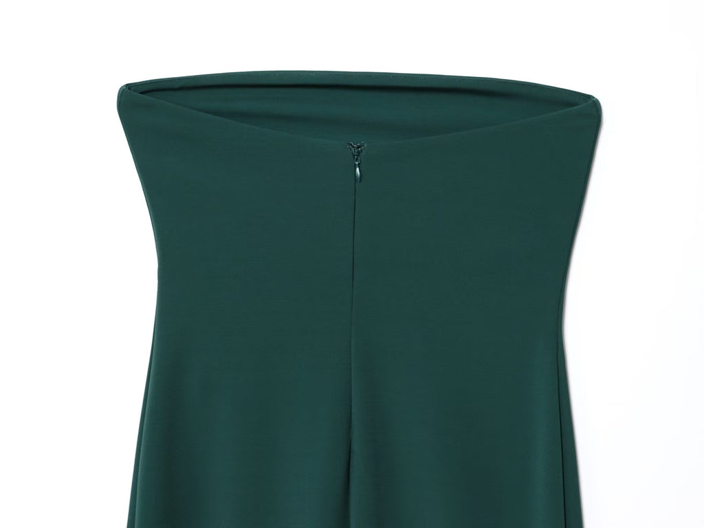 Women's new fashion sleeveless tight backless strapless MIDI dress