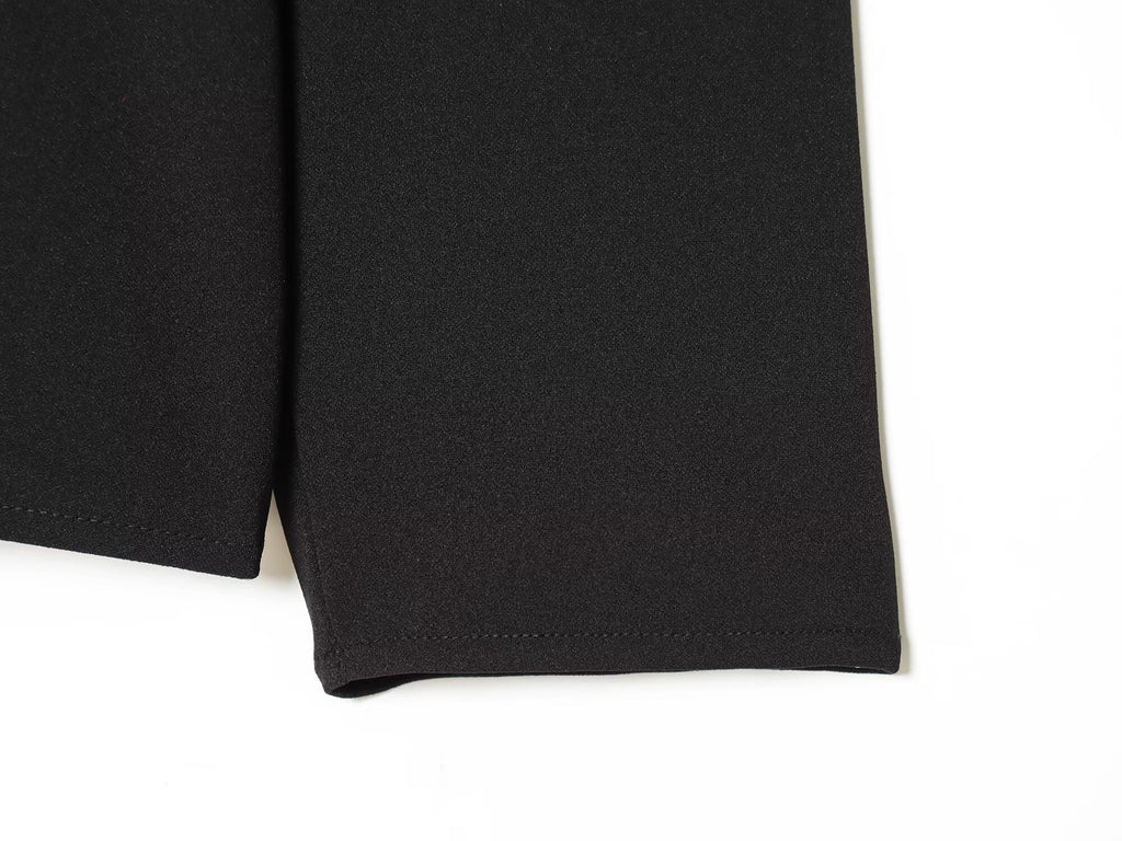 Women's New Black V-neck Button-up Top
