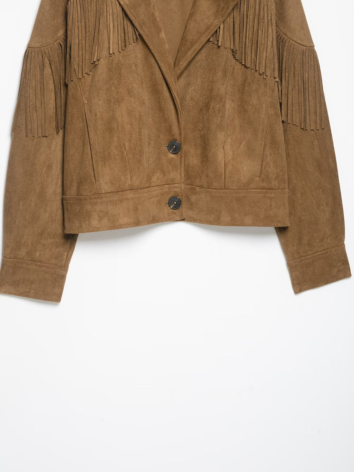 Women's suede texture effect tassel jacket Coat