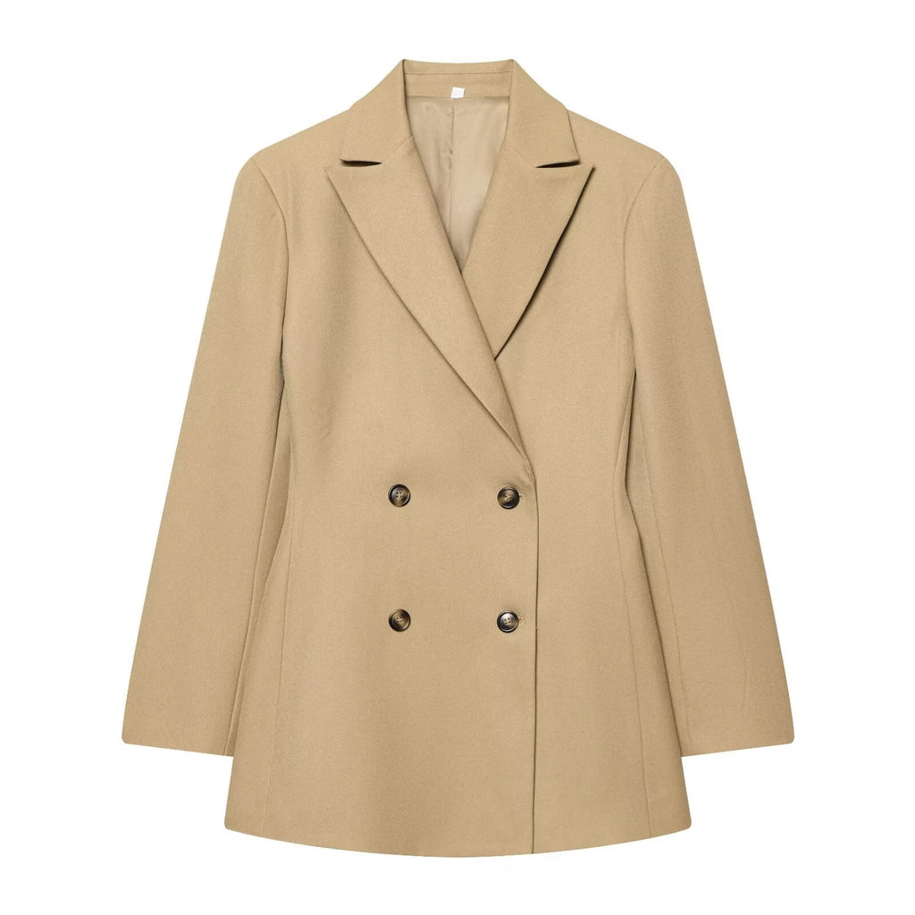 suit Women's 2 pieces slim double breasted Blazer Coat +Pants