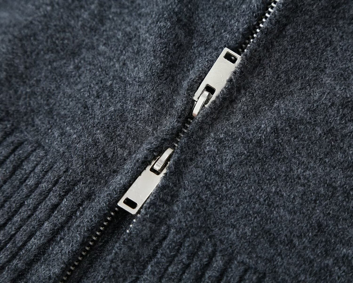 Women's soft-textured hooded knit sweatshirt