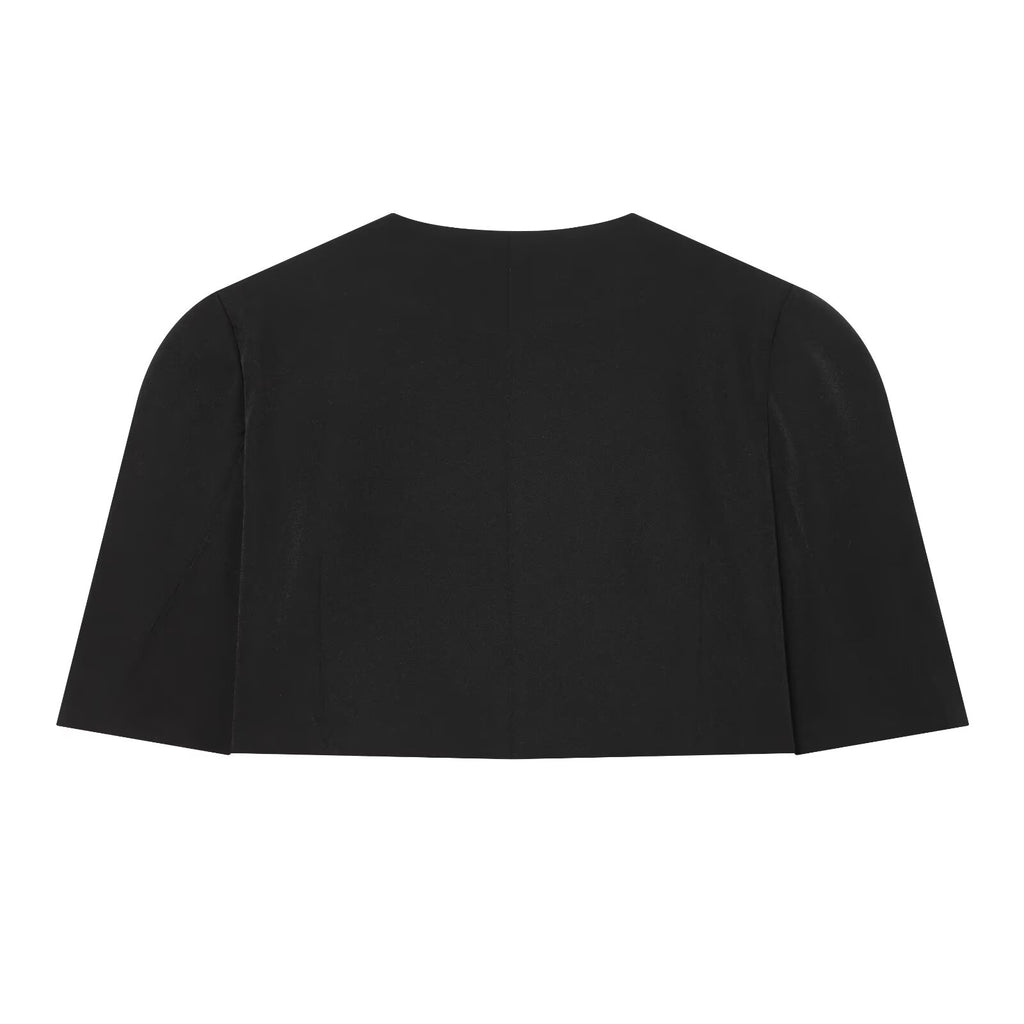 Women's black short one button Blazer Coat