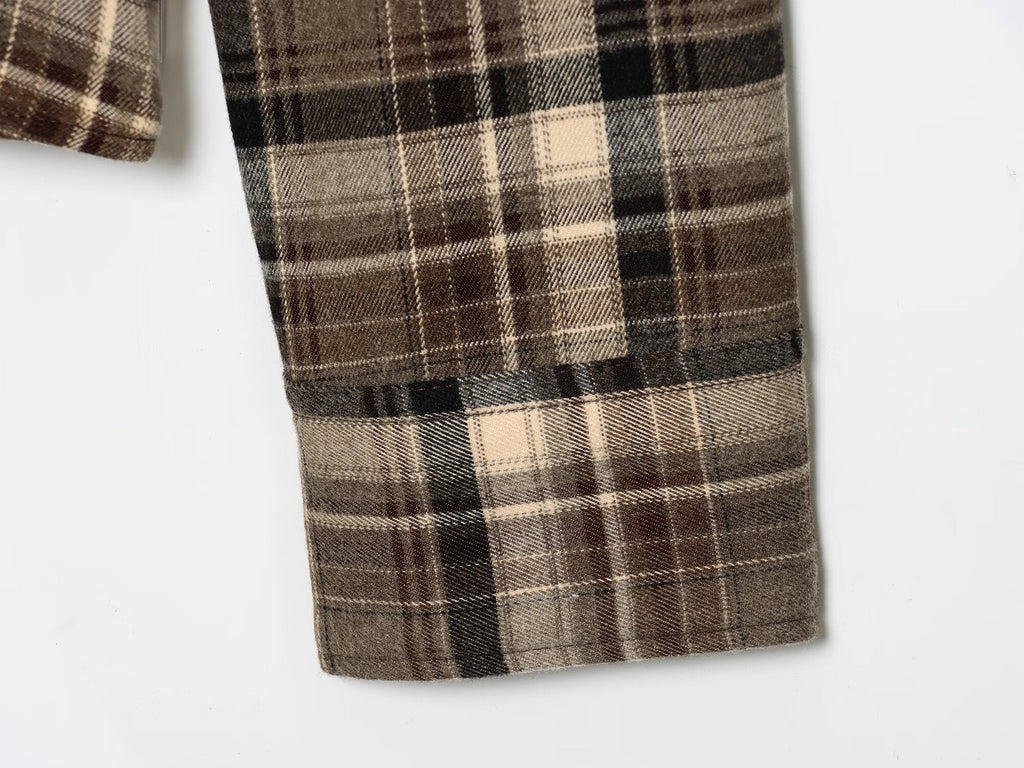 Women's new fashion slim single breasted plaid shirt