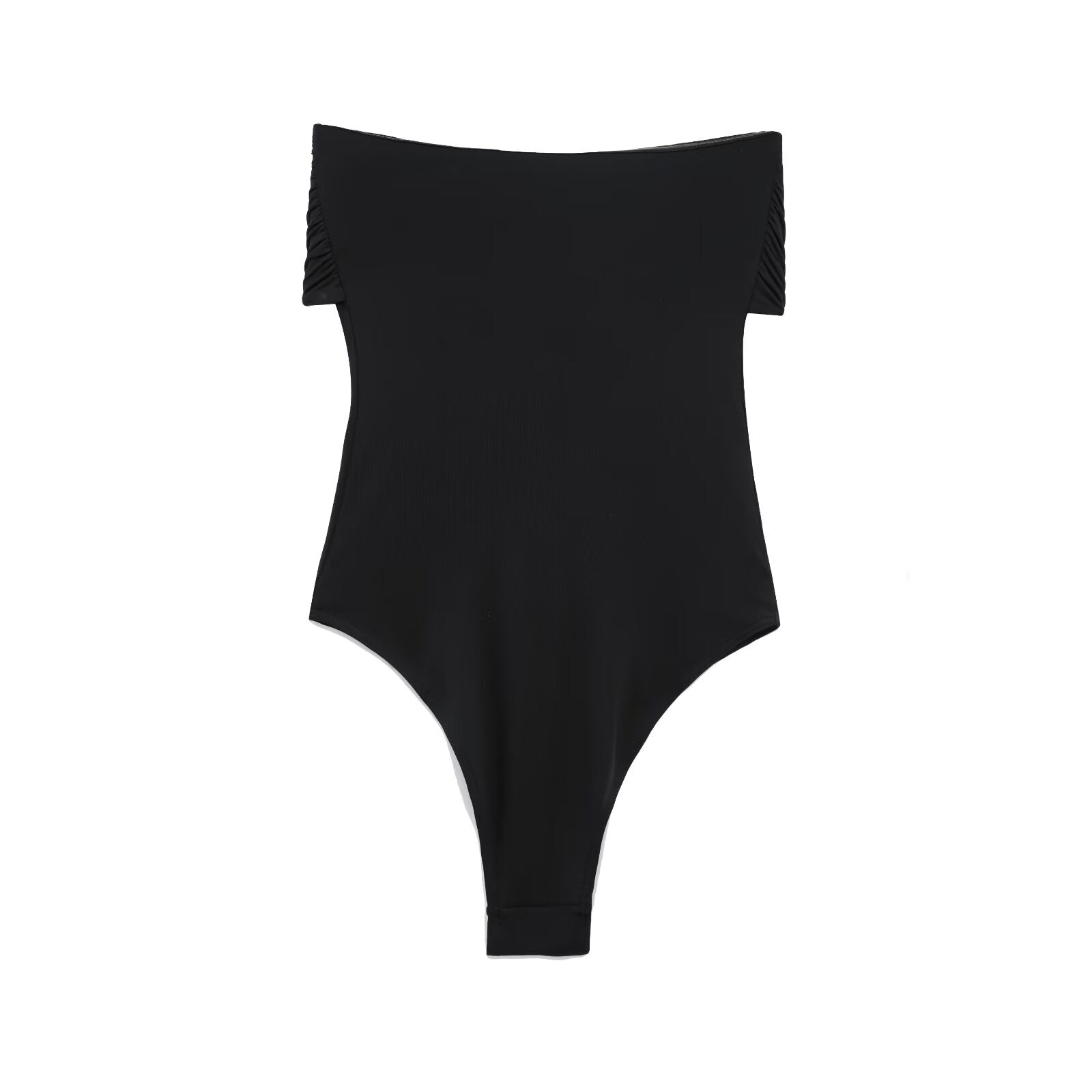 Ladies' new fashion pleated decoration tight strapless swimsuit retro sleeveless backless women's swimsuit
