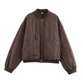 Women's new fashion warm stand collar quilted pilot jacket Coat