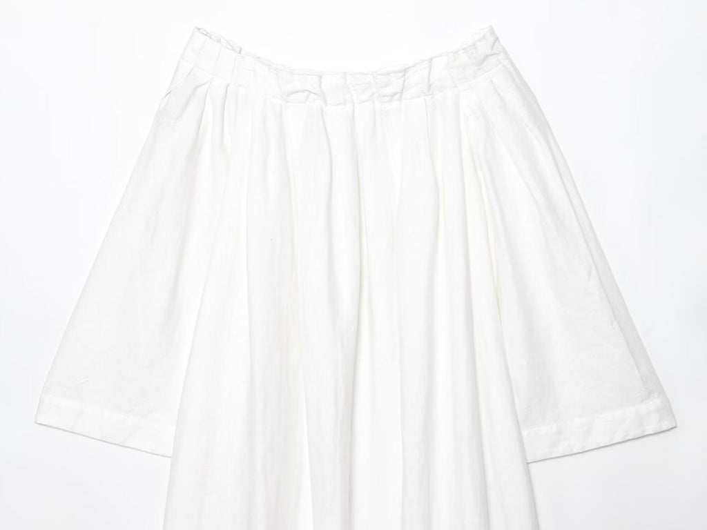 Women's New Fashion Loose Off Shoulder A-line Linen Blended Midi Dress