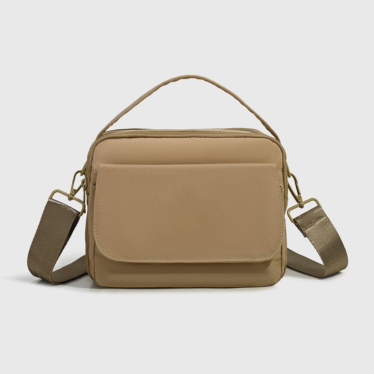 Women's new fashion Joker double zipper design messenger bag