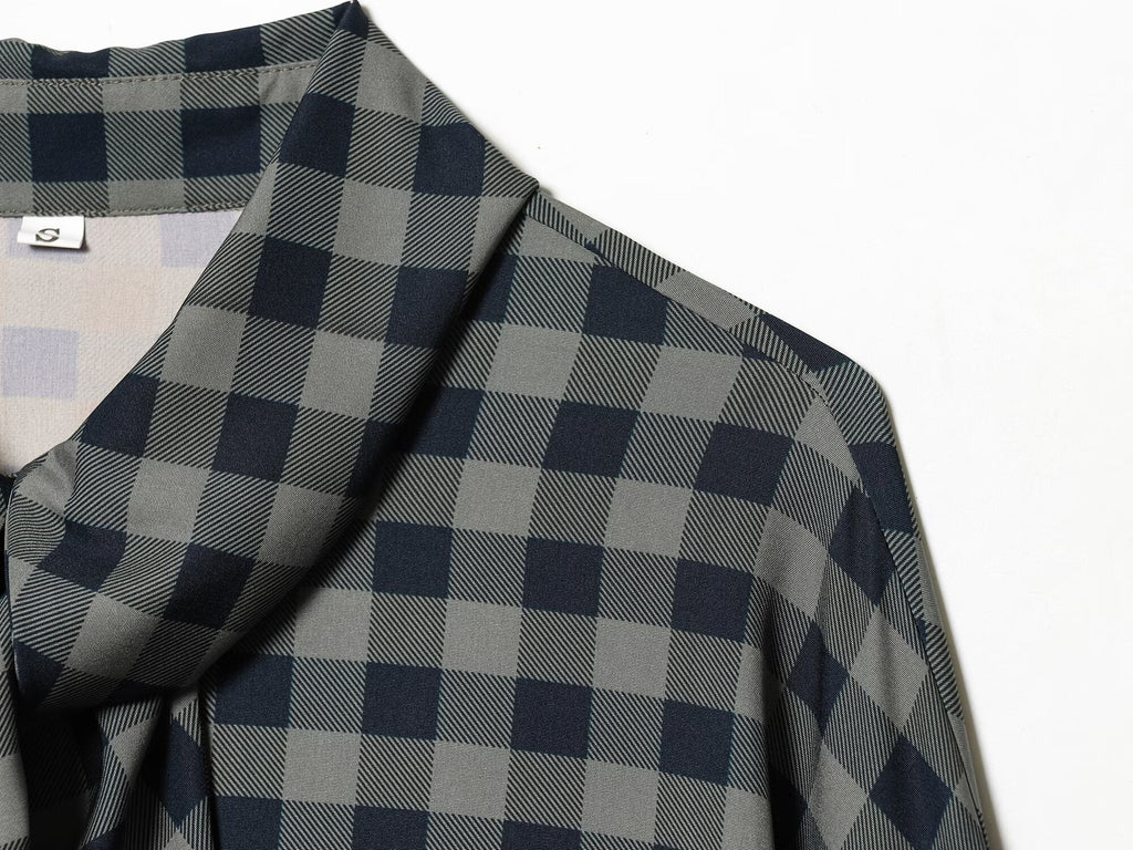 Women's scarf decoration casual plaid shirt