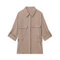 Women's new fashion loose single breasted long sleeved shirt+Pants suit