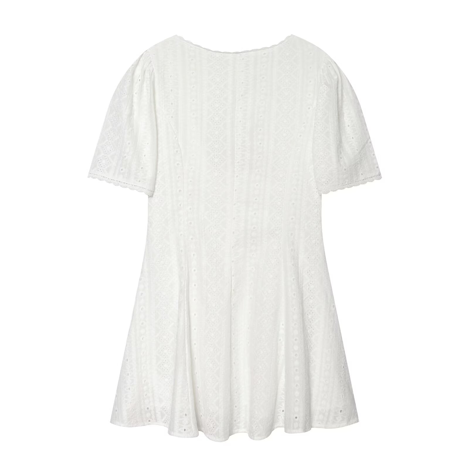 Women's hollow embroidery mini dress