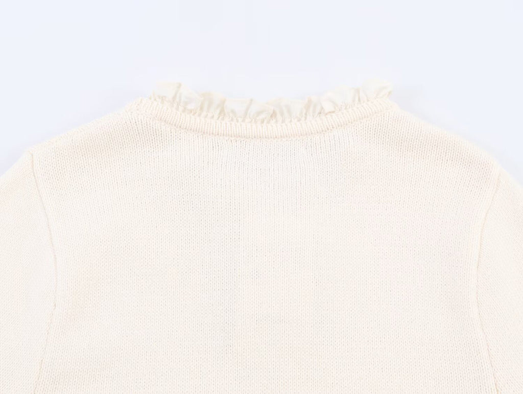 Women's O-Neck short sleeved patchwork knit shirt