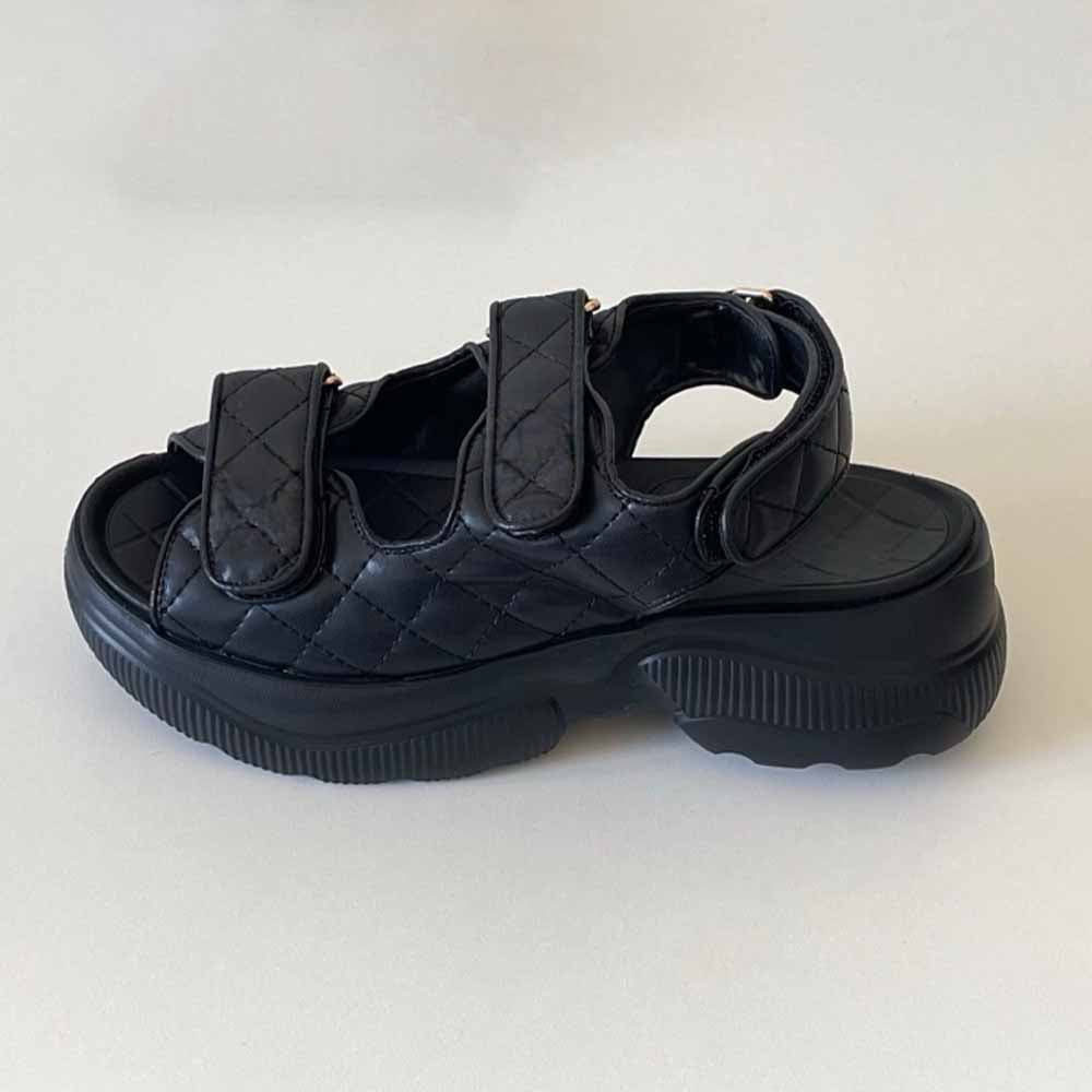 Women's new fashion light platform hook and loop sandals have a shoe box.