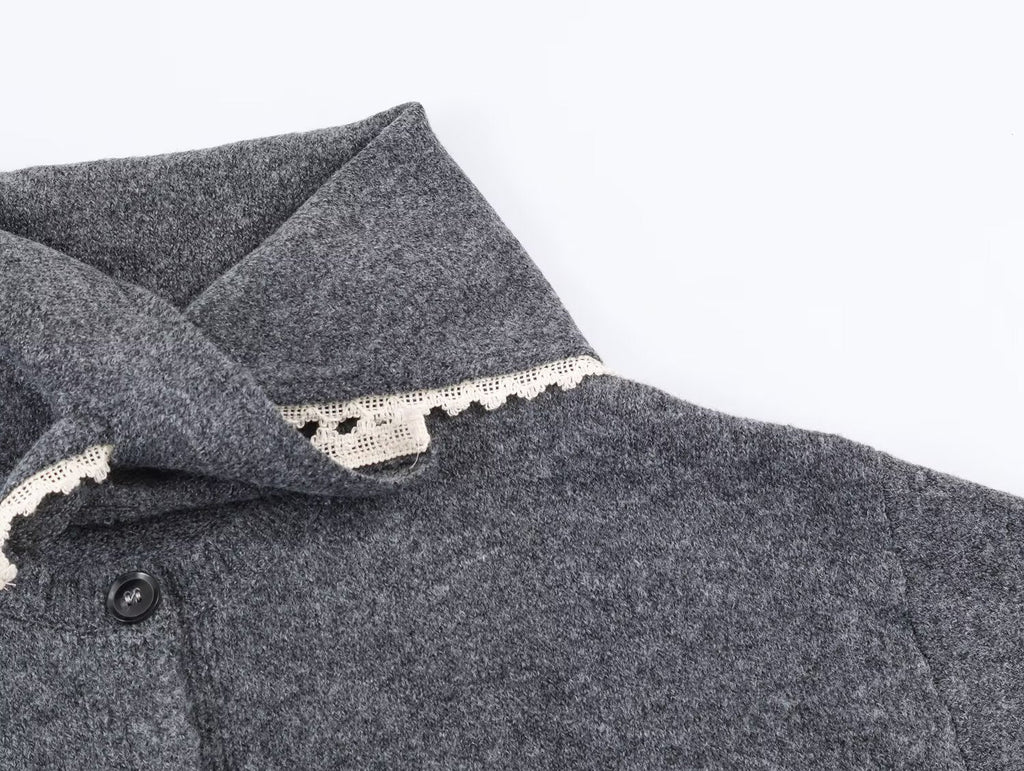 Women's lace headscarf decoration knitted Coat