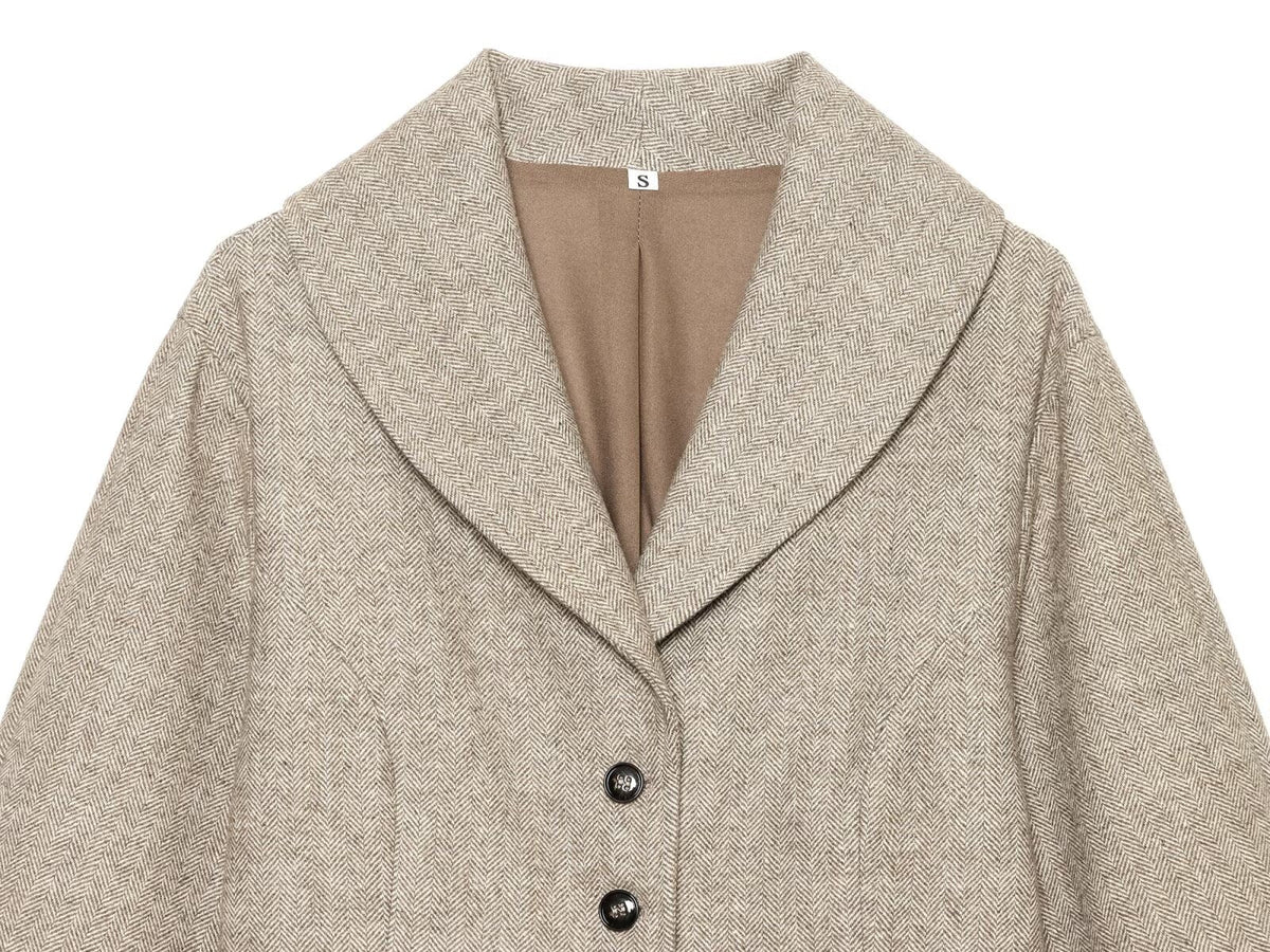 Women's short skirt style hem slim jacket Coat