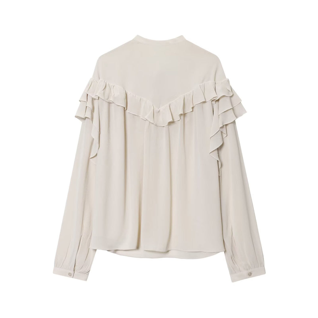 Women's new bow decoration loose layered decoration shirt