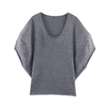 Women's O Neck short sleeved loose knit Shirt