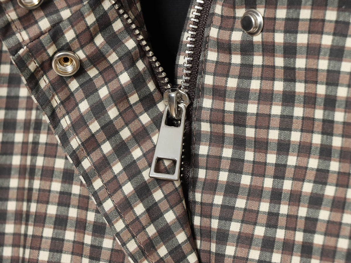 Women's loose plaid hooded jacket Coat