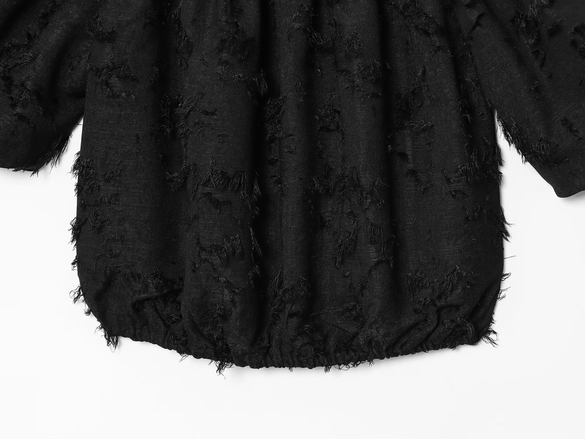 Women's new fashion fringed decoration bubble short sleeved top