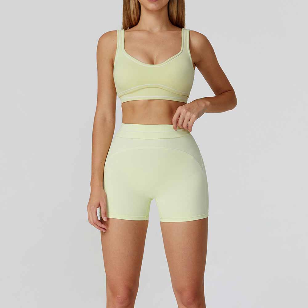 Women's new sanding bra+shorts yoga suit