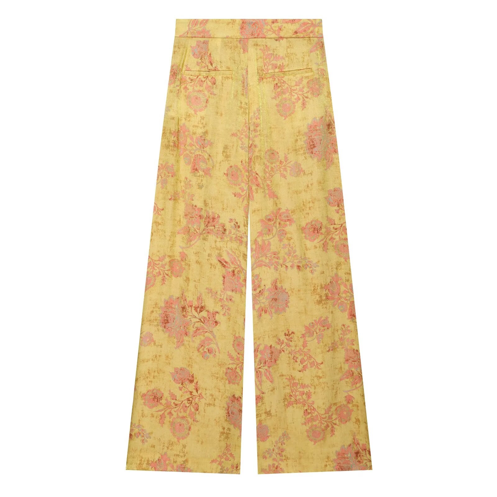 suit Women's 2 pieces Rope knot buckle decorative printed shirt+pants