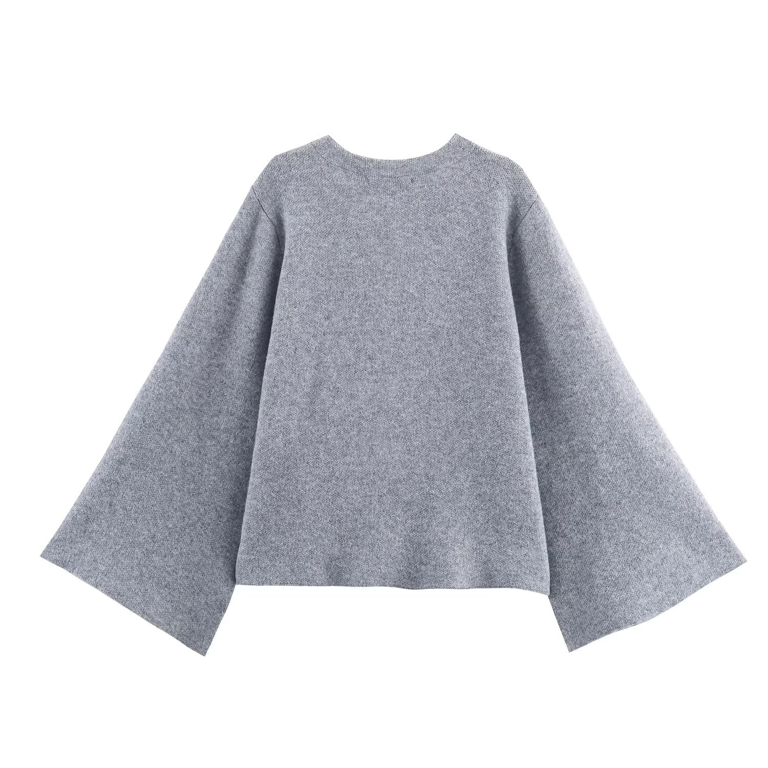 Women's Split sleeve design knitted lace up Coat
