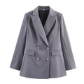 Women's new fashion long sleeved double breasted suit jacket+Pants suit