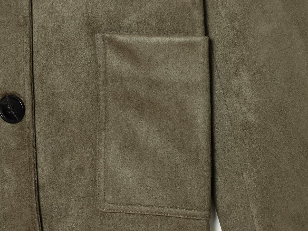 Women's suede lapel breasted short Coat