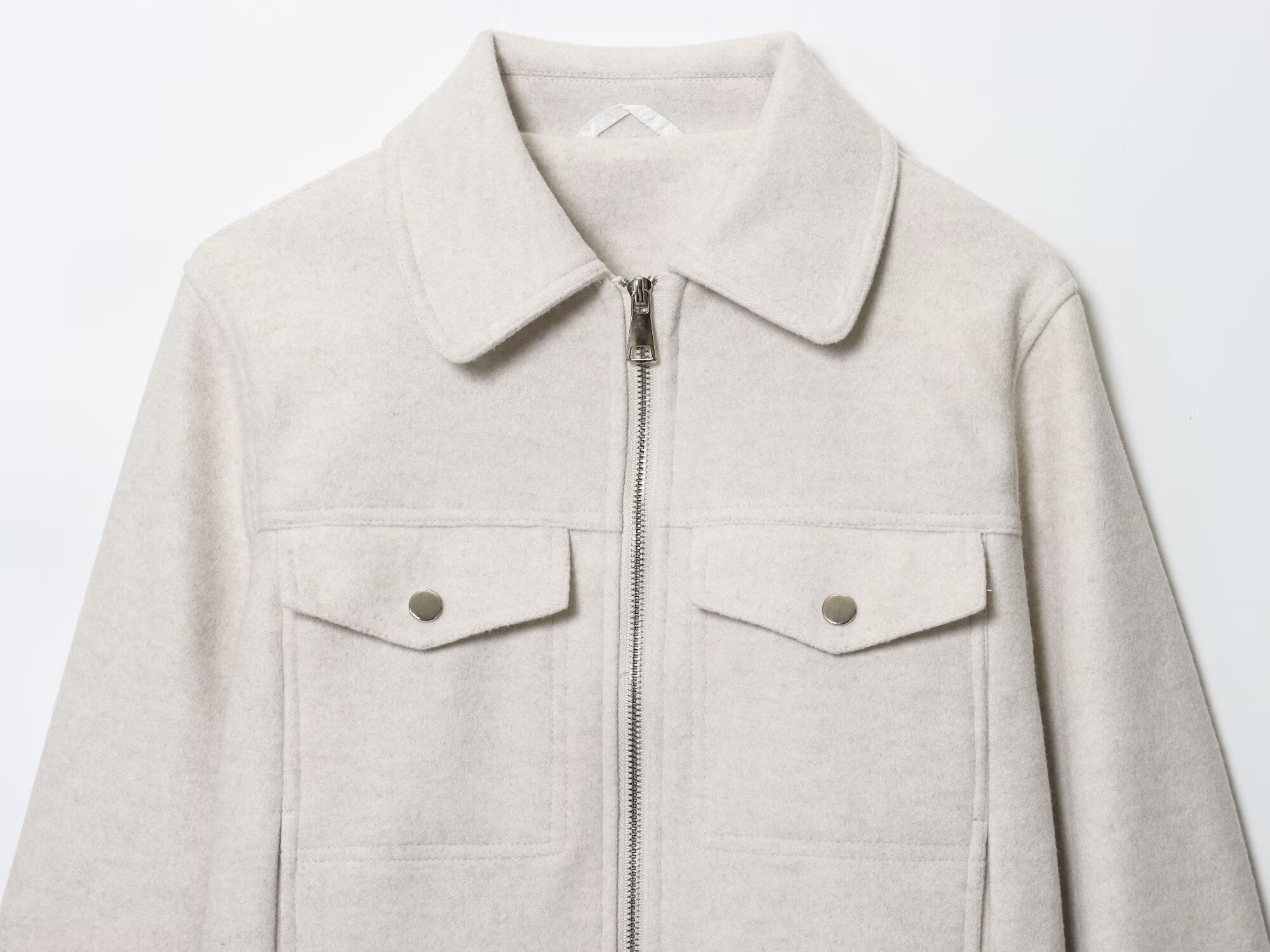 Women's new fashion long sleeved soft textured zipper jacket Coat