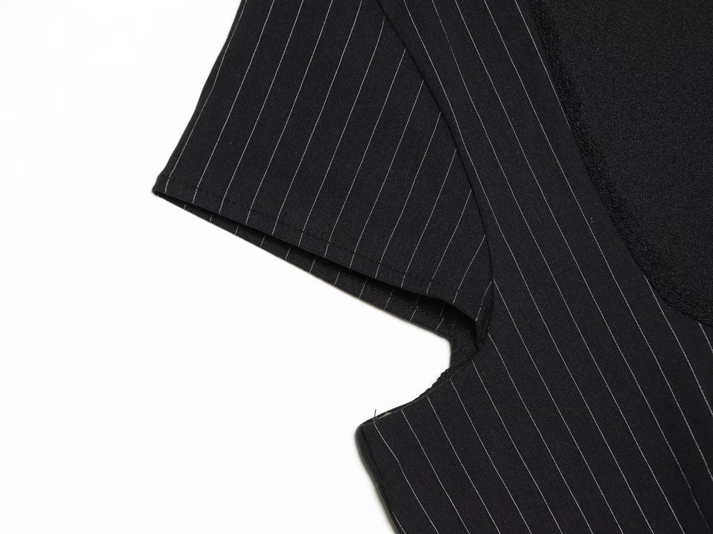 Women's bow decoration striped mini dress