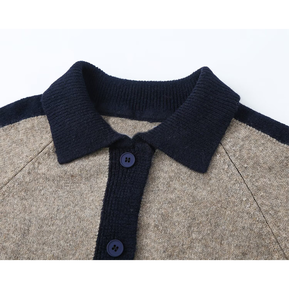 Women's striped knitted polo shirt Coat