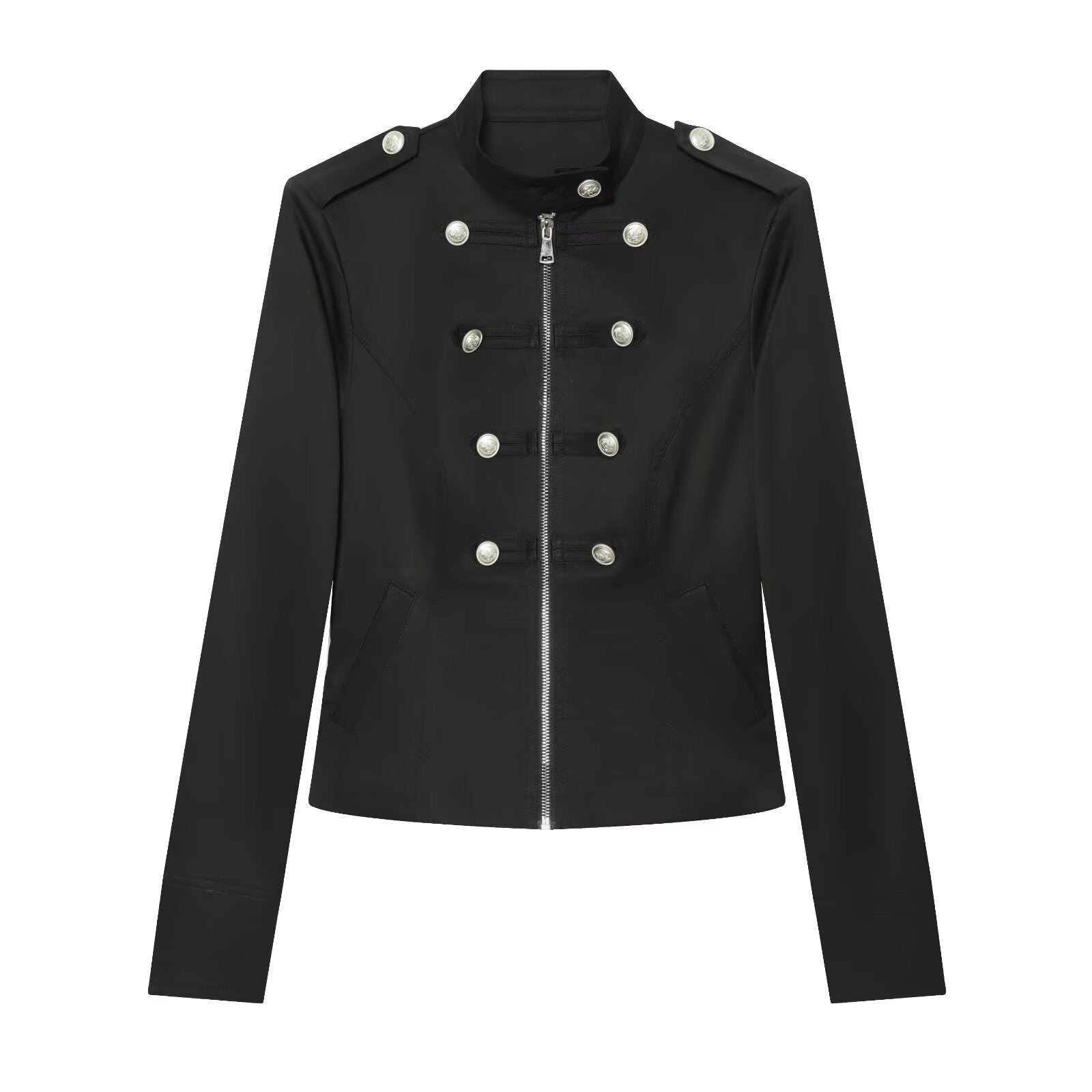 Women's double breasted waist cinched jacket Coat